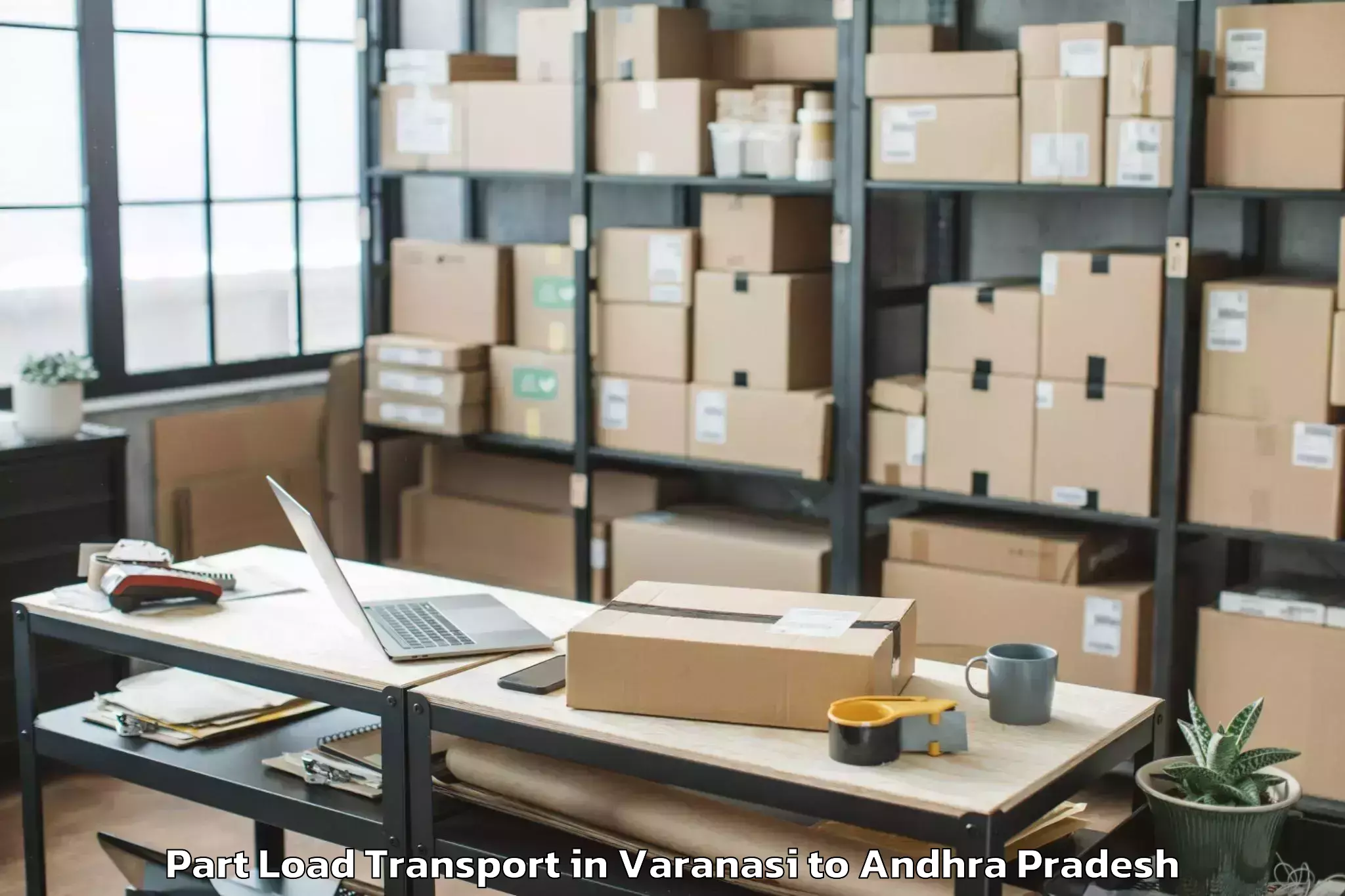 Top Varanasi to Machavaram Part Load Transport Available